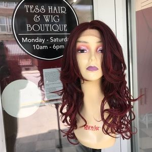 Red wine Lace Wig Romance Curls hair Blende 2020